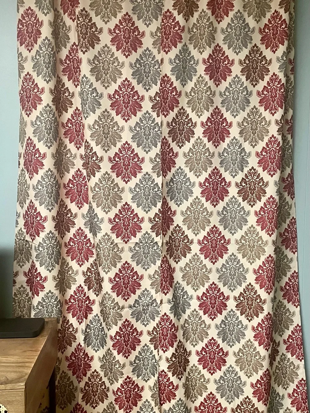 Classic Damask Window Curtain Panels